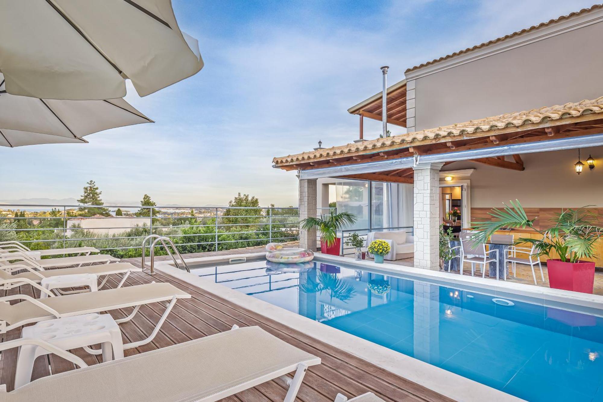 Villa Olivia Corfu - Amazing Sea-View 3 Bedroom Villa With A Pool Γαζάτικα Εξωτερικό φωτογραφία